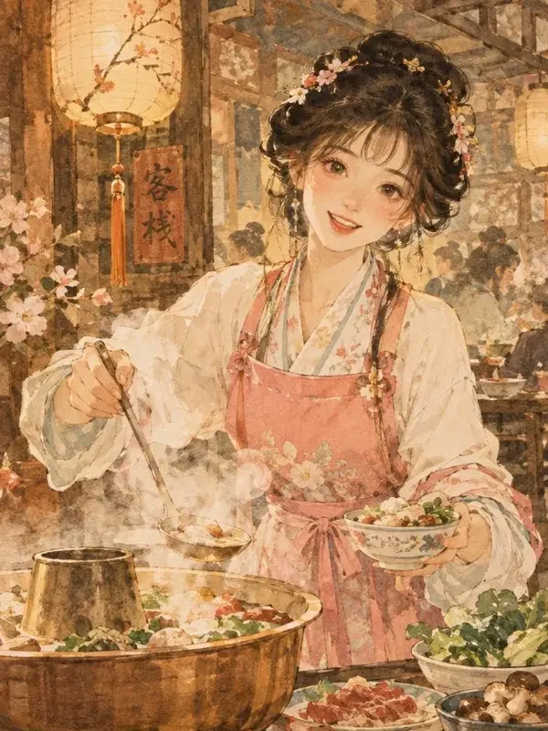 黄豆视频《将军夫人开了一家火锅店》封面，逆袭题材，78集